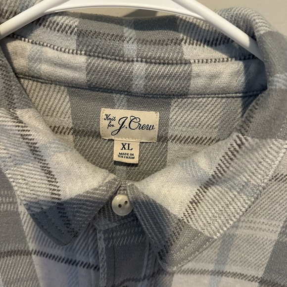 Men's Gray Plaid Shirt jacket like new j crew - Picture 9 of 9